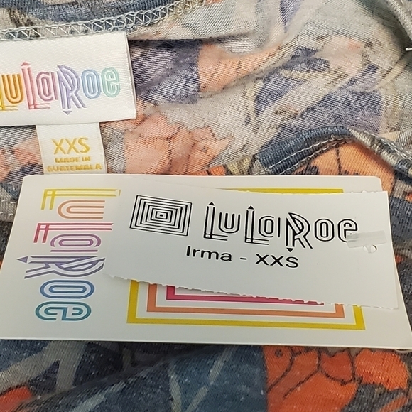 NWT Lularoe Irma, blue and pink pattern, size XXS - Picture 5 of 5